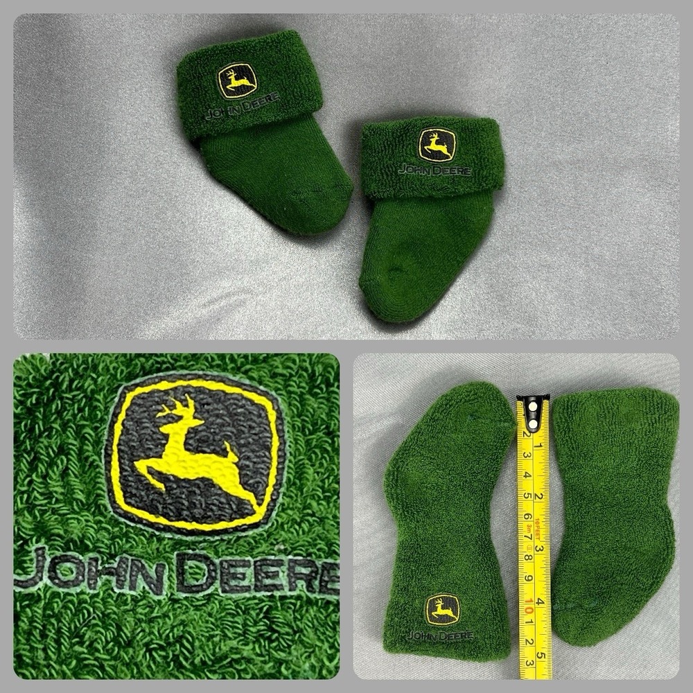 John Deere Green Logo‎ Bootie Socks Size 6-12 Months LP64354 Baby / Infant Fuzzy